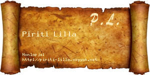 Piriti Lilla névjegykártya